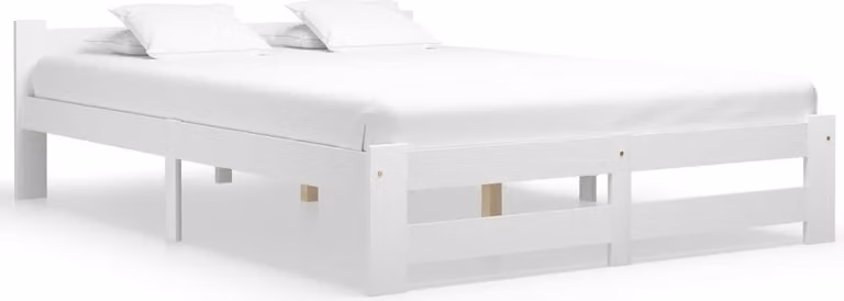 The Living Store Letto in legno massiccio di pino bianco 180x200 cm