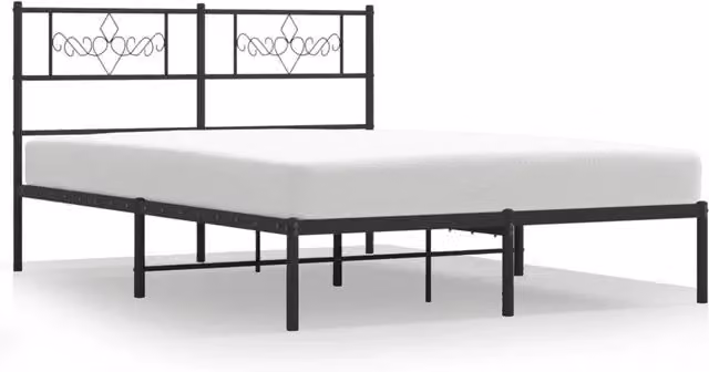 Letto matrimoniale con testiera in metallo nero L/P/H: 160 x 200 x 166 cm – 1