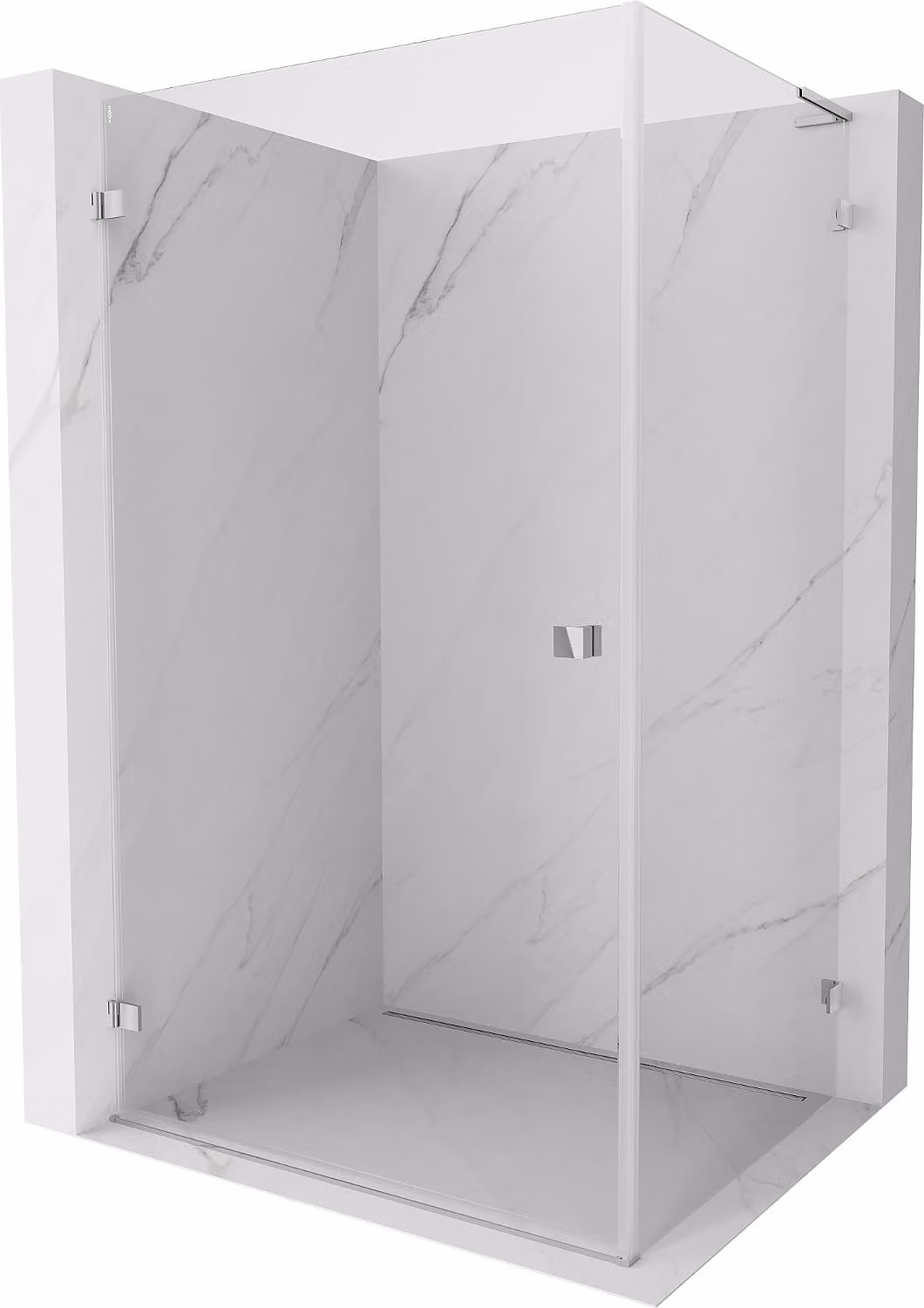 Mexen Lunar-B L cabina doccia a battente sinistra 90 x 80 cm, trasparente, cromo - 832L-090-080-01-00-L