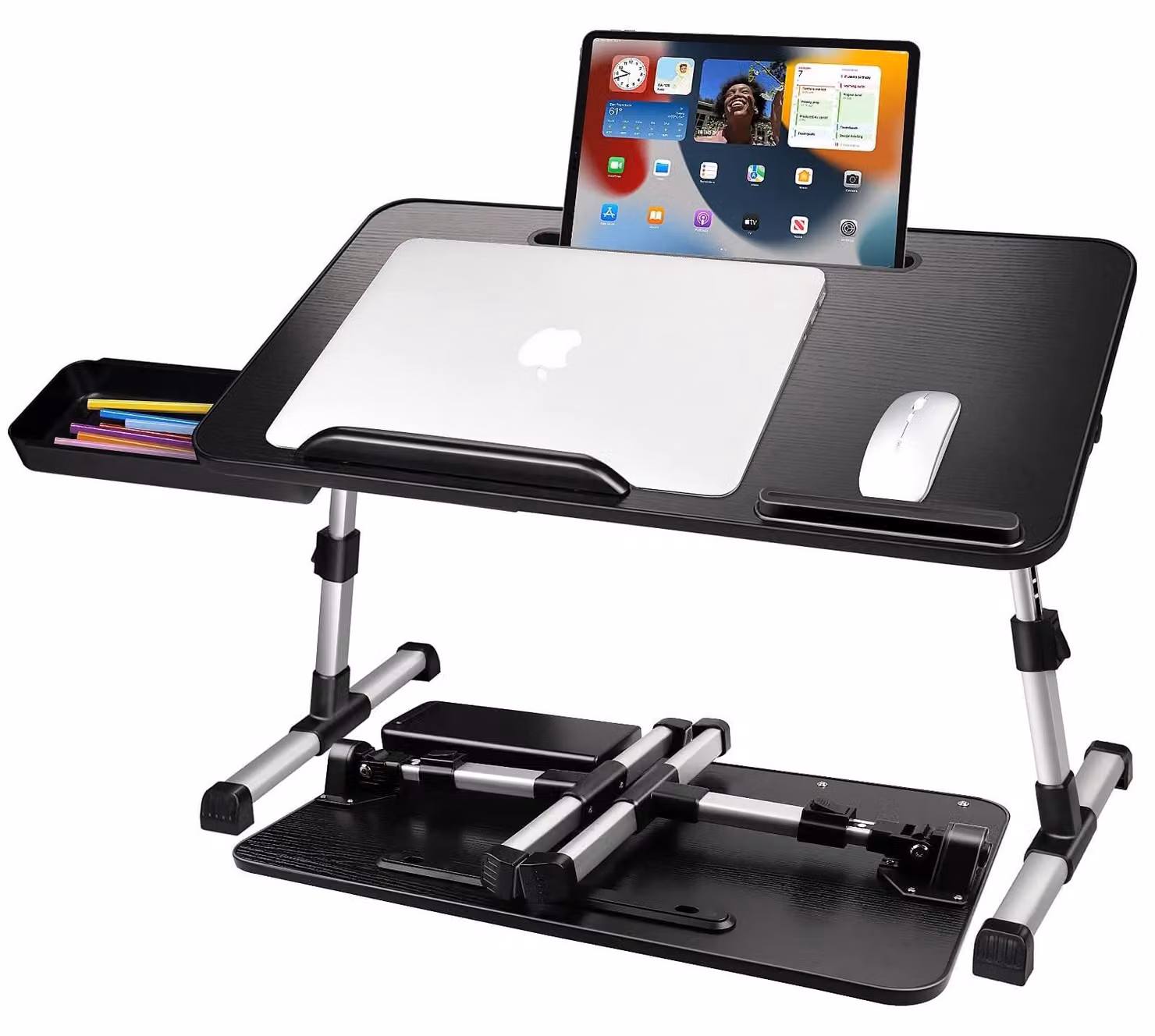 Omgoods - Tavolino regolabile per laptop da usare a letto, con cassetto