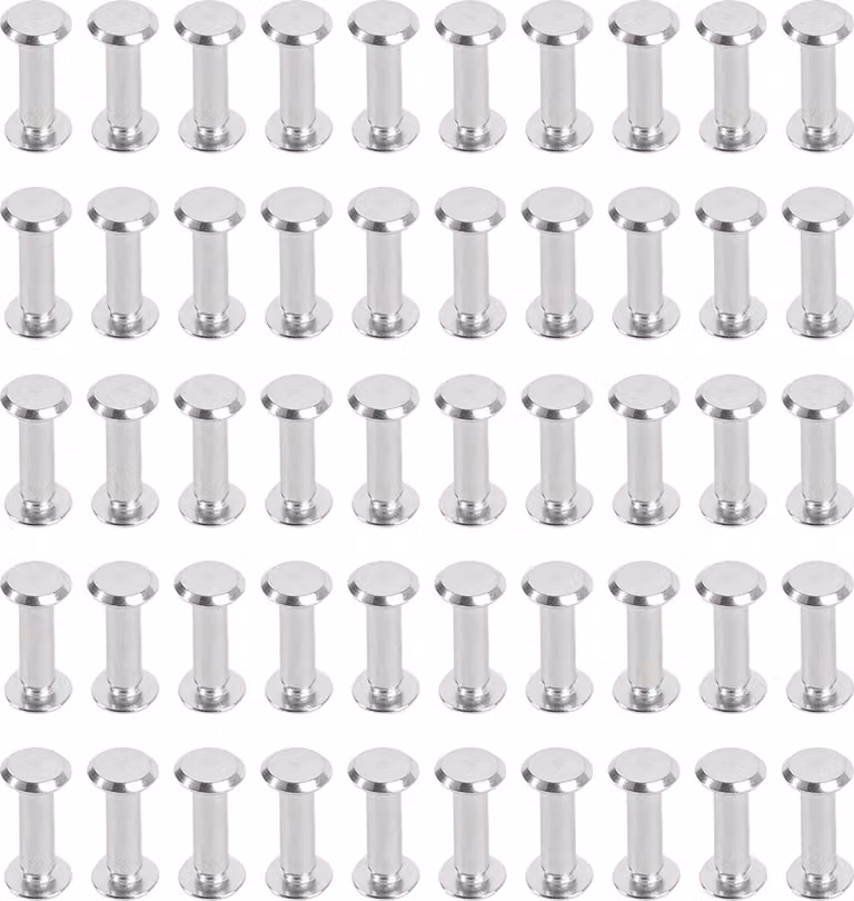 50 set di viti Chicago testa piatta rotonda M4 5x16x9.5mm viti in lega di acciaio inox Rivetti per l'abbigliamento artigianale in pelle