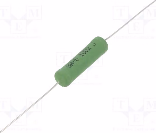 1 resistore: resistore a filo, 100Ω, modello KNP08SJ0101B00, resistori da 8W, dimensioni 8,5x30mm, 8W, tolleranza 5%, per montaggio su circuito stampato