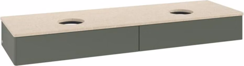 V&B Mobiletto senza struttura frontale - illuminazione Antao 160x50cm, WBP botti., lea gre. m Lac