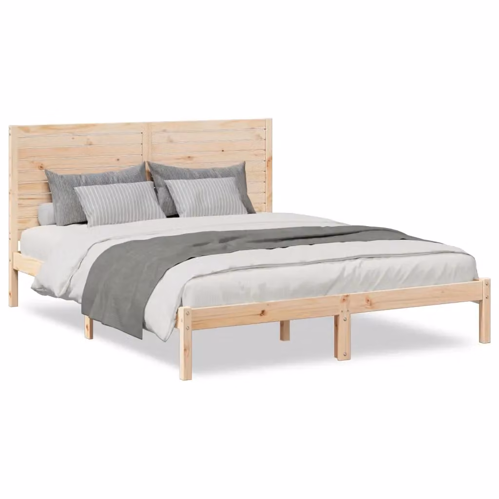 Giroletto extra lungo vidaXL in legno massello di pino marrone con doghe fisse L/P/H: 200 x 220 x 165,5 cm – 2