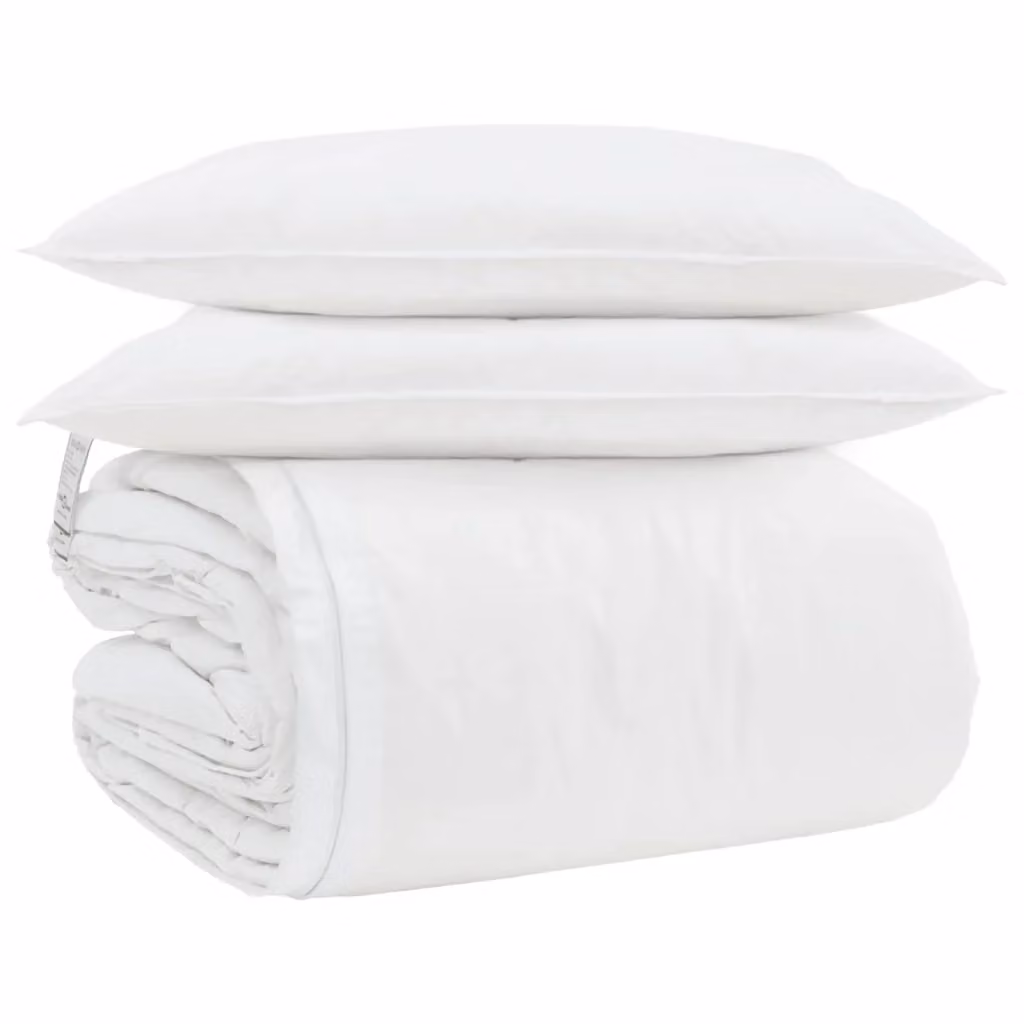 Set di 3 pezzi composto da piumone e cuscini vidaXL in bianco con imbottitura in piuma d'anatra per adulti – 2