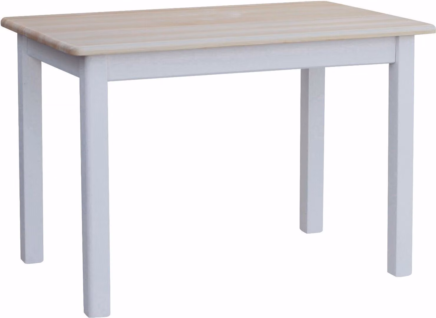 Tavolo bianco in legno di pino massiccio con piano laccato 90 x 60 cm