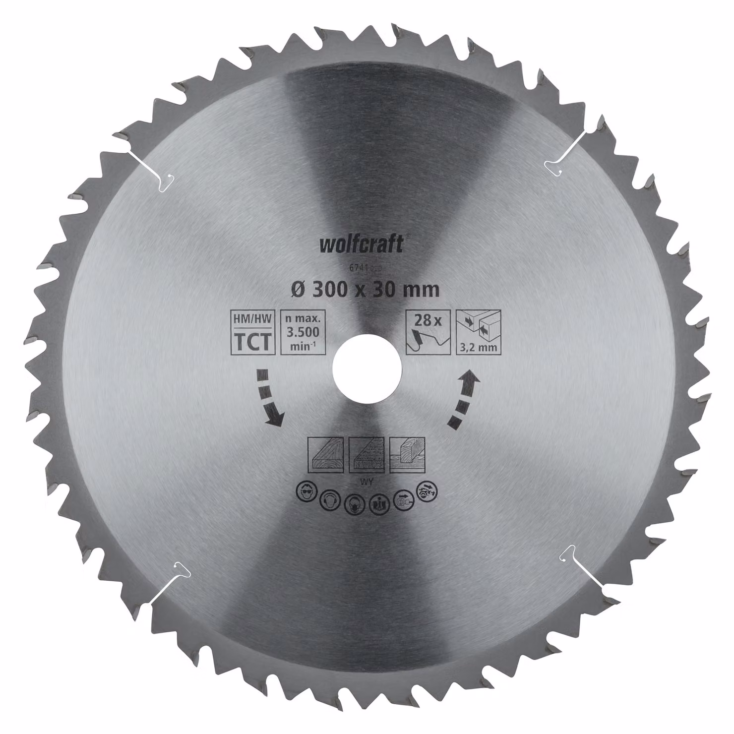 Lama per seghe circolari Wolfcraft per tagli grezzi, diametro 300x30 Z28 6741000