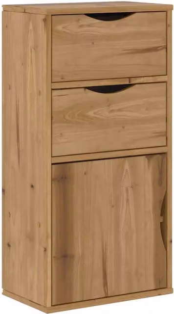 Mobiletto laterale classico dal fascino rustico con cassetti 40 x 24 x 79 cm pino massello finitura miele 02_0058044