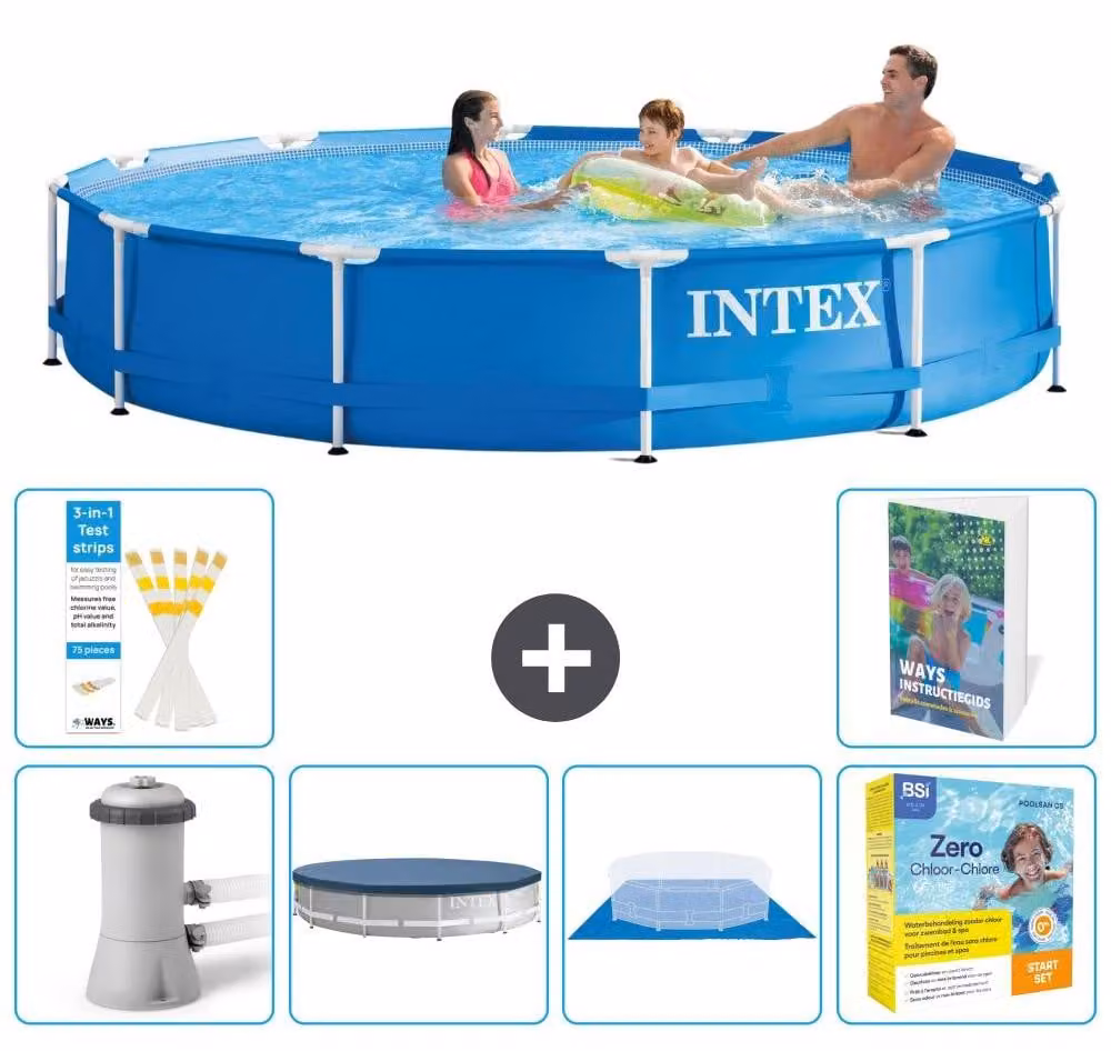Piscina fuori terra a struttura - 366x76 cm - 5 pezzi - Modello S198