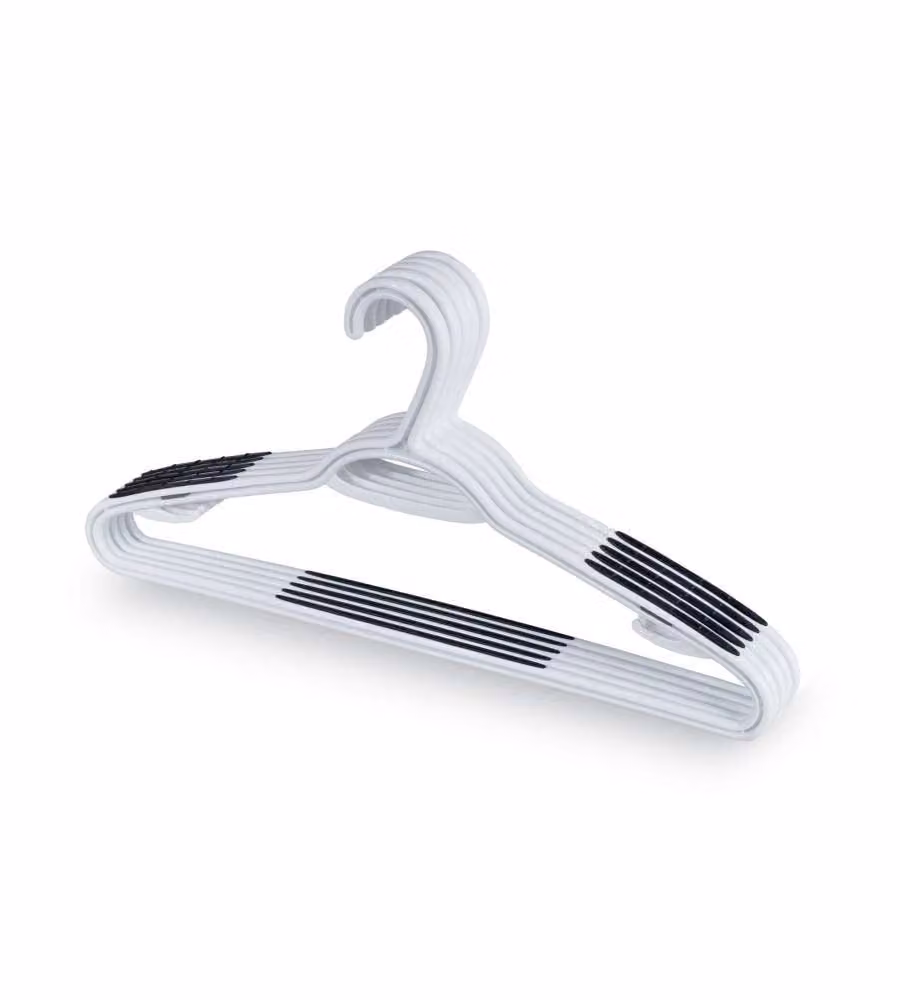 Set di 5 grucce antiscivolo Domoliving in plastica bianche, larghezza: 42 cm