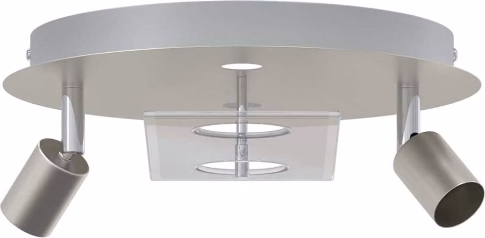 Faretto da soffitto Nichel 29 x 29 x 11 cm Acciaio e vetro