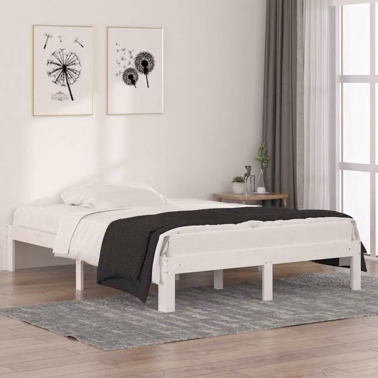 Giroletto vidaXL in legno massello di pino bianco con doghe fisse L: 138.5 cm, P: 193.5 cm
