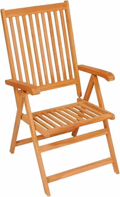 Set di 8 sedie pieghevoli reclinabili vidaXL in legno di teak marrone per giardino e terrazza