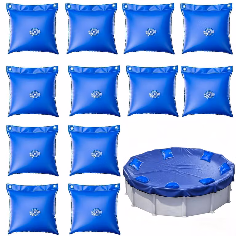 Copertura per piscina, con pesi e sacchetti in PVC, confezione da 12 pezzi, adatta per l'inverno, forma rettangolare, dimensioni 25 x 30 cm