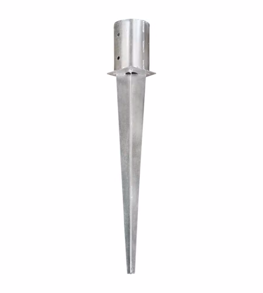 Picchetti di Terra 2 pz Argento 10x76 cm in Acciaio Zincato