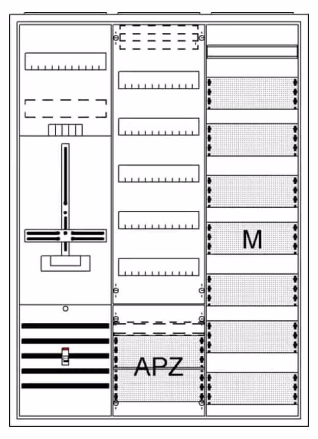 Armadio completo AP3Pkt.A371Z1V7M1A2 - Armadio contatori attrezzato IP31 1100x800mm DA37CD