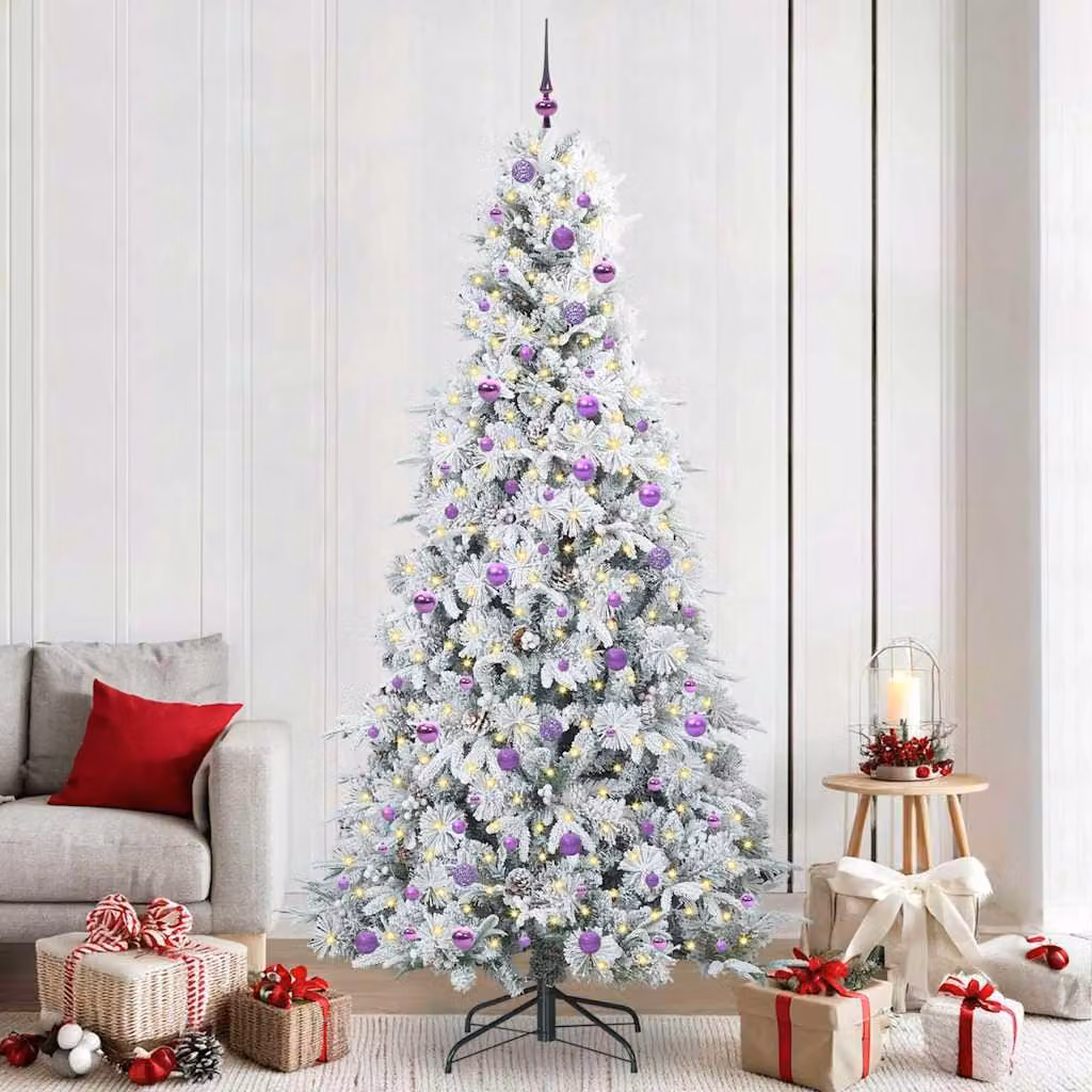 Maison Exclusive - Albero di Natale artificiale pieghevole, bianco, 240 cm, realizzato in PE e PVC