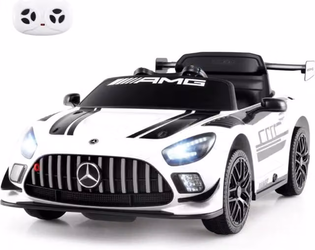 Auto cavalcabile per bambini ruote per trasporto e partenza morbida, Auto cavalcabile per bambini con telecomando per bambini 3+ anni Bianco