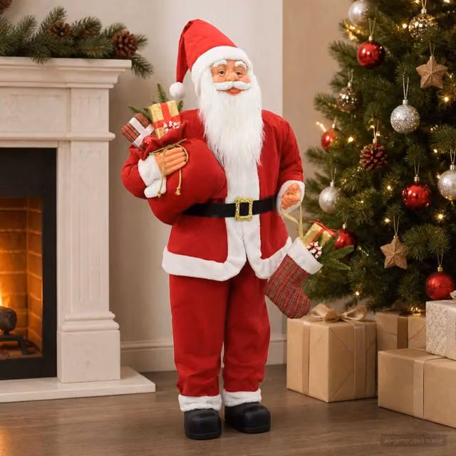 Statuetta di Babbo Natale Rosso 110 cm Poliestere 42050763