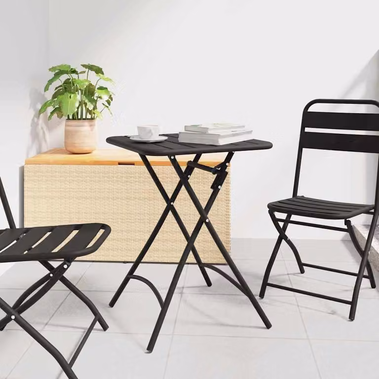 Tavolino da bistrot in antracite, dimensioni 55 x 55 x 72,5 cm, ideale per l'esterno, come tavolino da giardino, per feste e cocktail, ma anche per la cucina, il soggiorno, la sala conferenze e il bar
