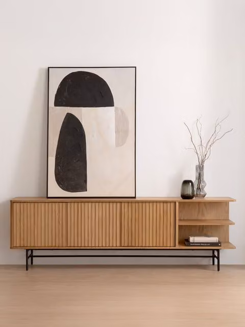 Mobile TV Corey Kenay Home impiallacciato rovere color beige e marrone