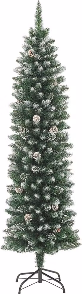 Albero di Natale Artificiale Sottile con Base 180 cm PVC