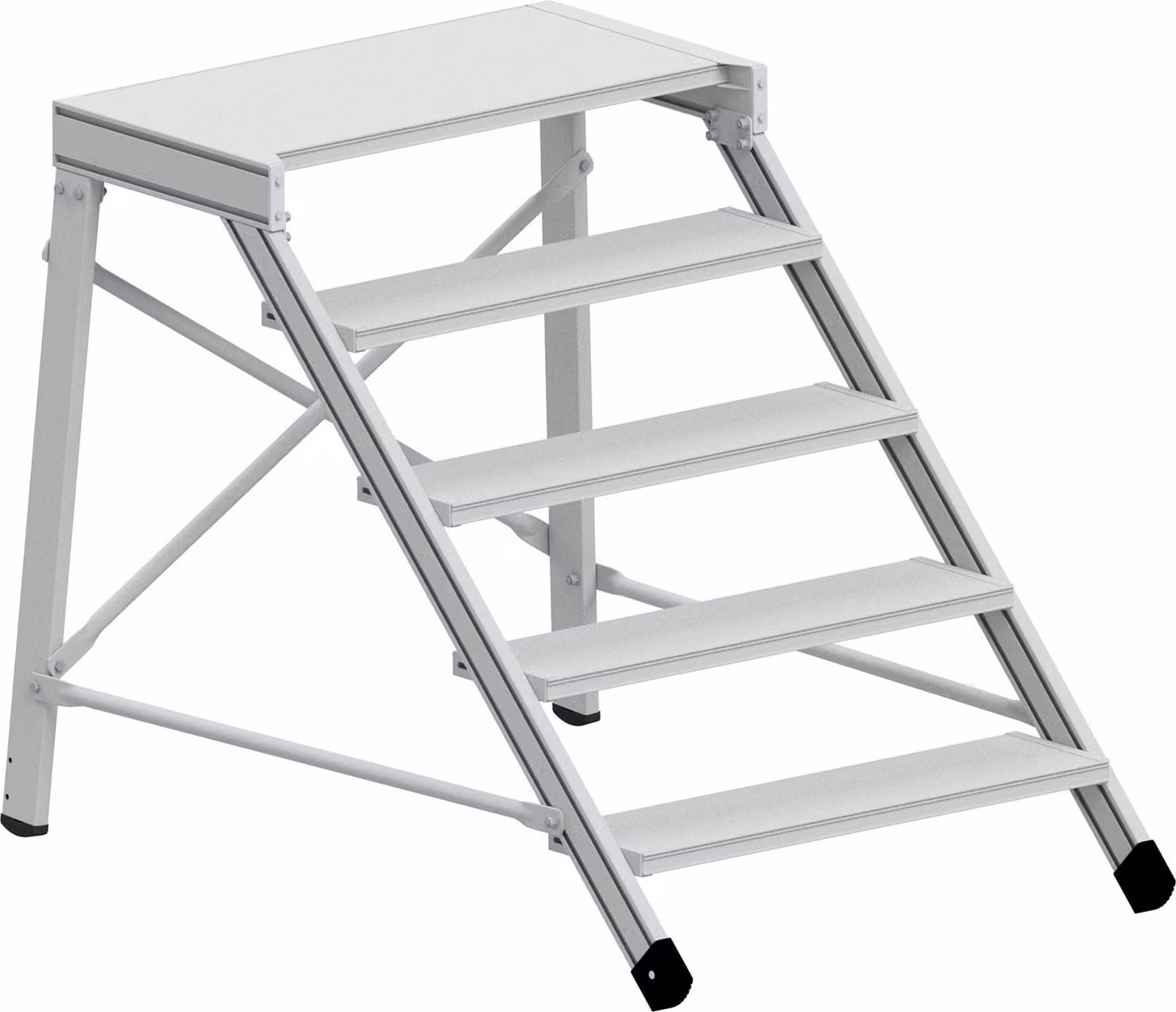 Gradino Hymer con ampia piattaforma, larghezza gradino 0,8 m, 5 gradini