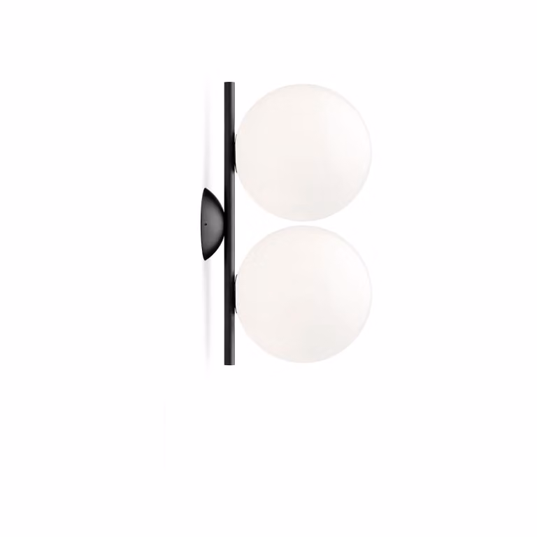 Flos - IC Lights C/W1 Double - Lampada da parete o soffitto - Nero