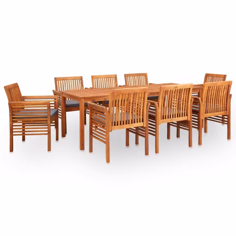 Maison Exclusive - Set da giardino da 9 pezzi, completo di sedute, in legno massello di acacia