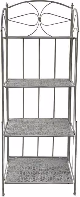 Set di 2 Scaffali Desdemona Casa Collection in Metallo Bianco Anticato con 4 Ripiani L: 28 cm, P: 58 cm, H: 160 cm