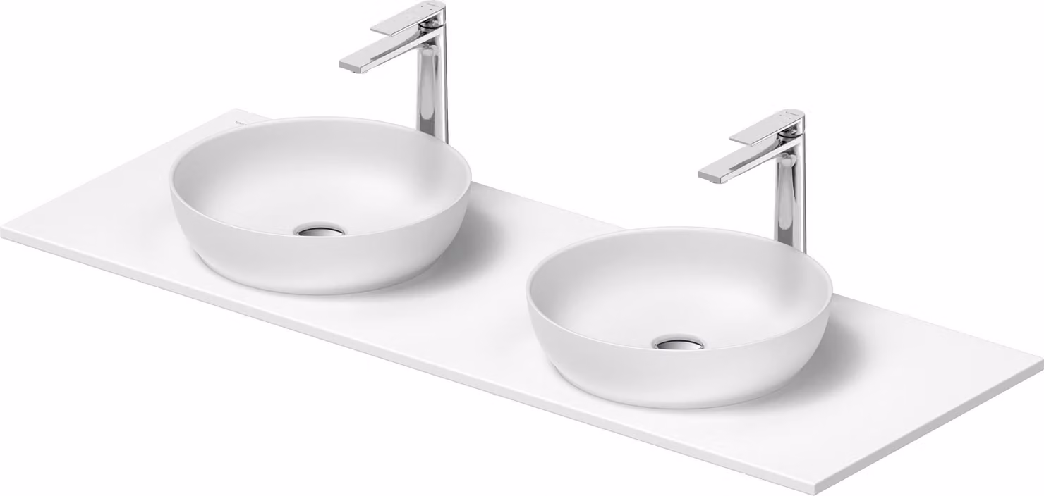 Duravit Sivida double lavabo Set rond incl. console 1350x500x123mm, 2680163200, 2680163200