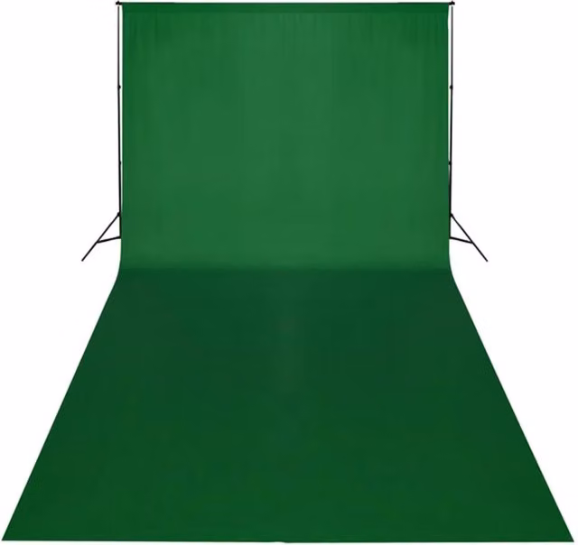 Set Studio Fotografico Fondale Verde 600x300 cm e Luci 160178