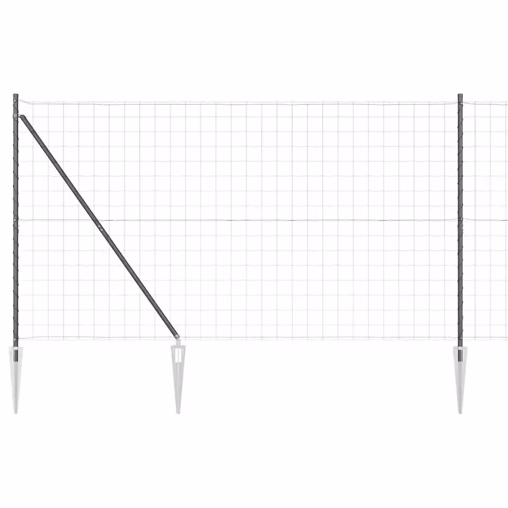 Recinzione Euro vidaXL in acciaio rivestito in PVC grigio, L: 10 m, H: 1,6 m – 2