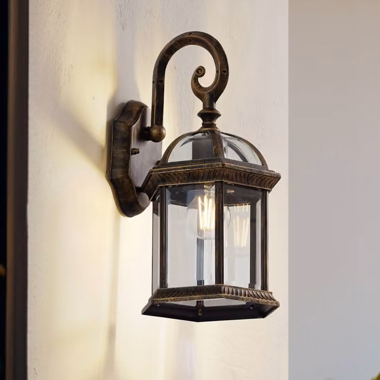 Applique da esterni Adelisa Lindby, dimmerabile, Bronzo / Ottone antico, Alluminio, Campagna / Rustiche, Applique da esterni