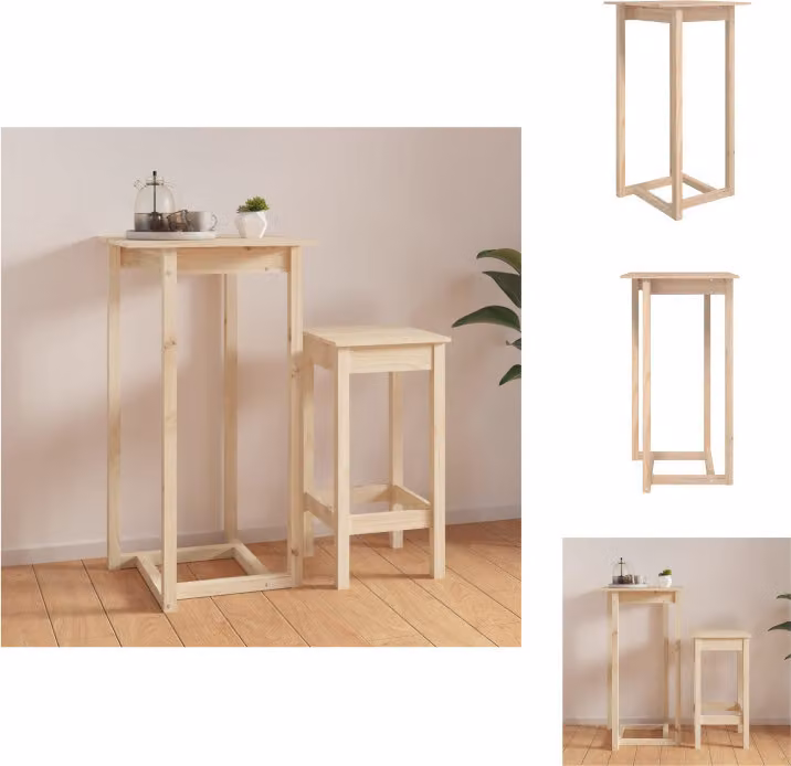 vidaXL Tavolo da bar 60x60x110 cm in legno di pino massiccio - Tavoli da pranzo
