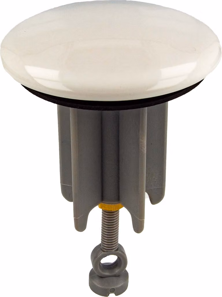 tecuro tappo eccentrico universale Ø 65 mm tappo in Vetroceramica bianco, tappo di scarico per scarico