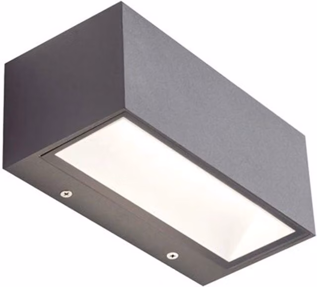 Applique da esterno Sovil Maxi Biemissione in alluminio grafite con LED 40W 4000K luce bianca fredda