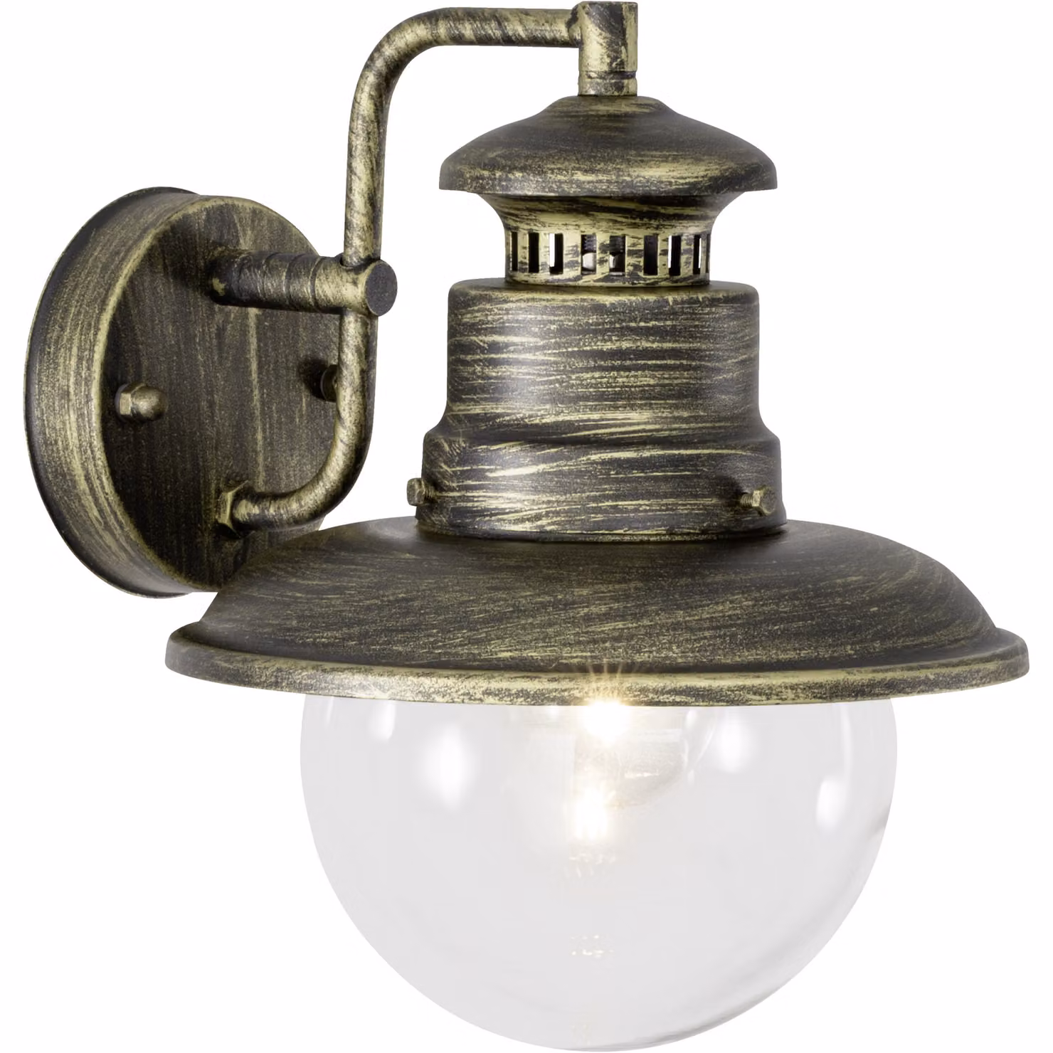 Lampada da parete per esterni, attacco E27, resistente agli spruzzi - metallo/vetro