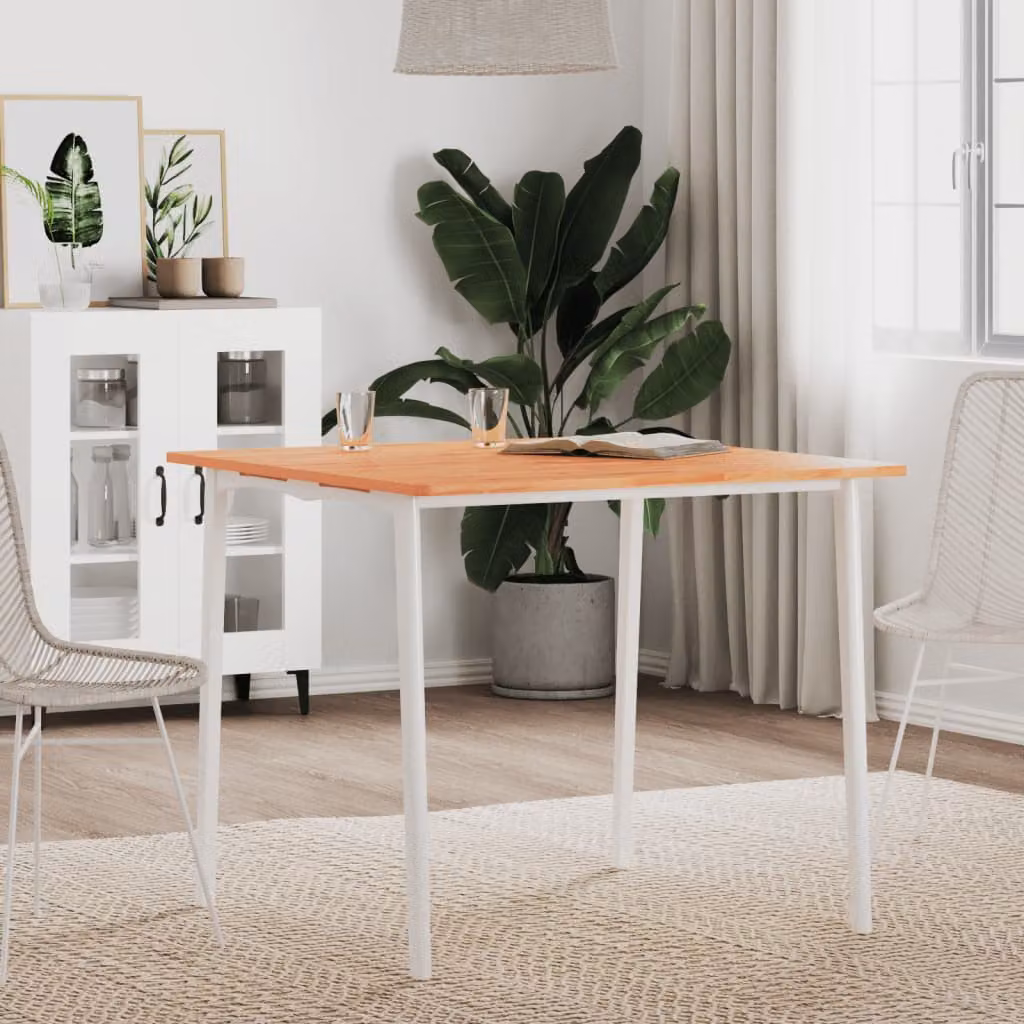 Piano per tavolo quadrato vidaXL in legno di faggio marrone con angoli arrotondati L/P/H: 80 x 80 x 1,5 cm