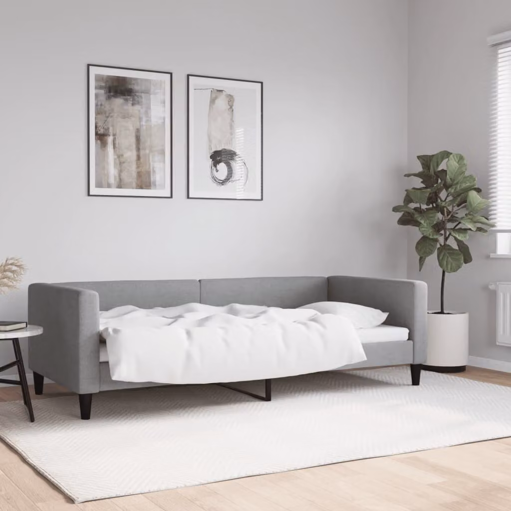 Maison Exclusive - Letto a giorno grigio chiaro, 90x200 cm, tessuto