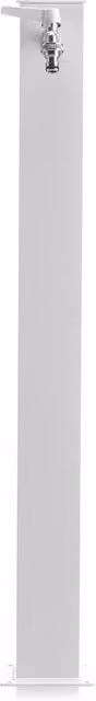 Fontana da Giardino Belfer 42/Q con Rubinetto, Design Moderno Quadrato in Metallo Bianco, H: 85 cm, L: 45 cm, P: 45 cm