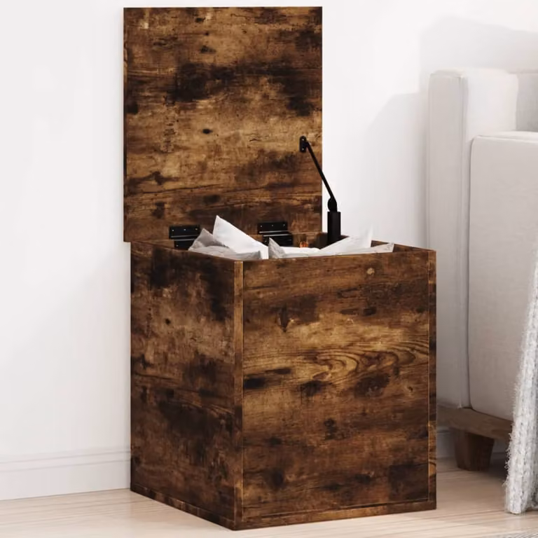 vidaXL Contenitore Rovere Fumo 40x42x46 cm Legno Multistrato