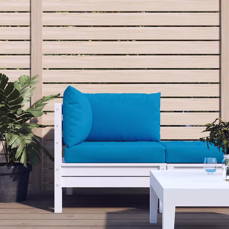 Set di 3 cuscini per pallet vidaXL in tessuto Oxford blu, impermeabili e traspiranti, L/P/H: 60 x 60 x 8 cm