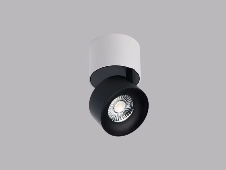 Apparecchio orientabile e inclinabile a soffitto LED2 KLIP ON CRI90, variante: 11 W, 3000 K, base bianca, riflettore nero