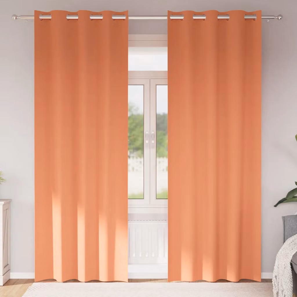 Set di 2 tende blackout vidaXL con anelli, colore terracotta, H: 245 cm x L: 140 cm