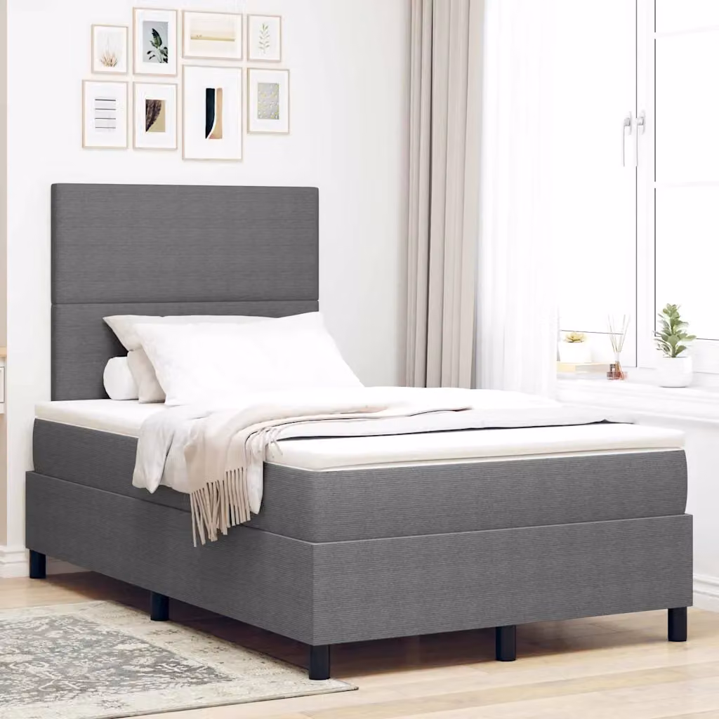 Letto Ibrido Moderno vidaXL con Illuminazione LED Sotto il Letto Grigio e Bianco L: 120 cm, P: 200 cm, H: 193 cm