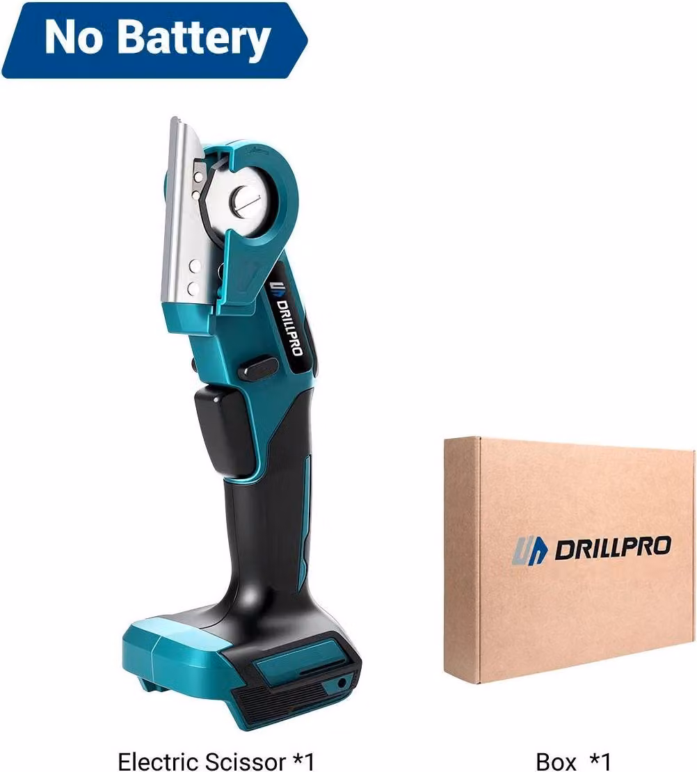 Cesoie elettriche a batteria - 80 W - Motore a spazzole - 2 batterie - Capacità di taglio 6 mm - Basse vibrazioni - Spina UE - Giallo/Nero