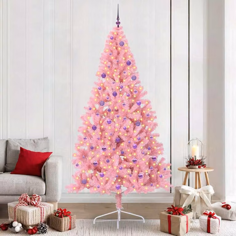 Maison Exclusive - Albero di Natale artificiale illuminato Rosa 240 cm in PVC