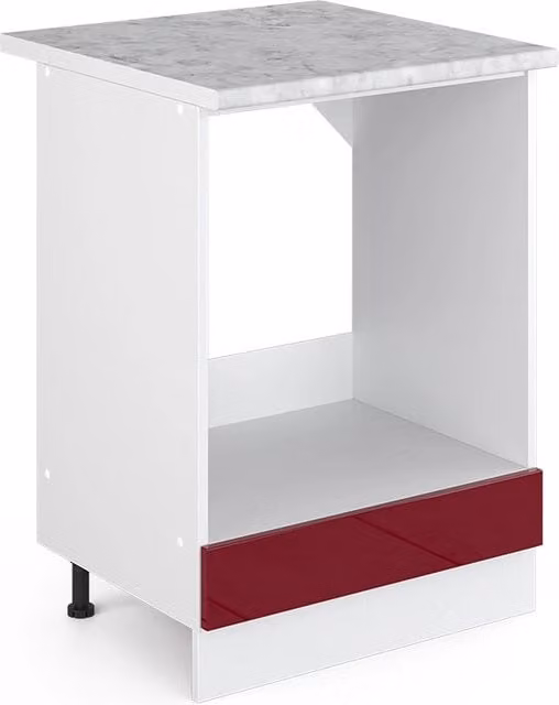 Mobile per forno da incasso Vicco R-Line Rosso lucido e Bianco, L: 60 cm, H: 81,6 cm – 1