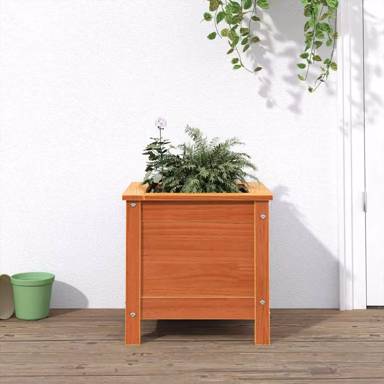 Vaso da giardino vidaXL in pino massello marrone cerato L/P/H: 40 x 40 x 39 cm